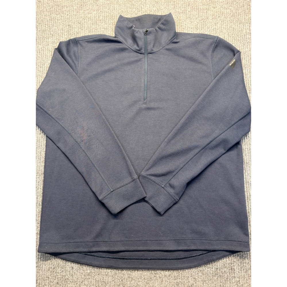 The North Face Mens XL Quarter Zip Pullover Navy Blue Mock Neck Fleece Sweater